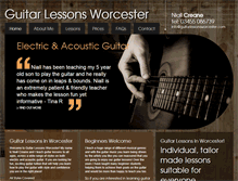 Tablet Screenshot of guitarlessonsworcester.com